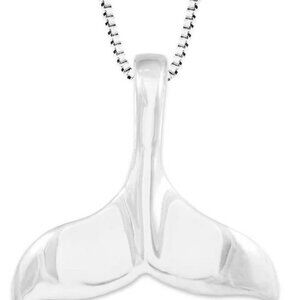 925 solid Sterling Silver Whale Tail Pendant